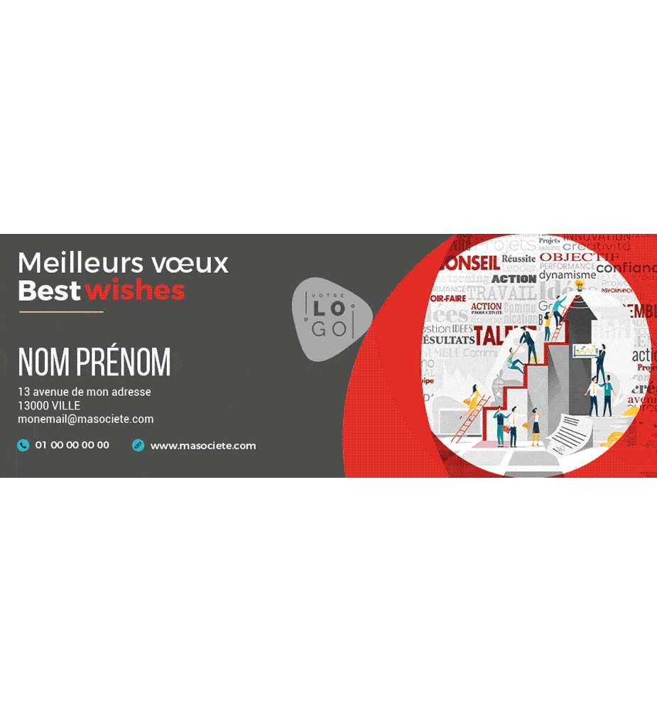 Signature de mail personnalisée avec votre logo et vos coordonnées.