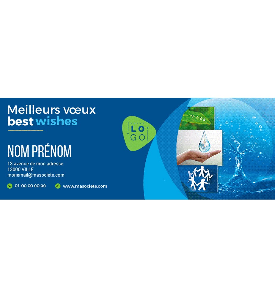 Signature de mail personnalisée avec votre logo et vos coordonnées.