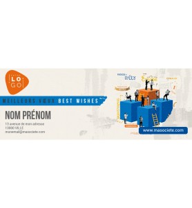 Signature de mail personnalisée avec votre logo et vos coordonnées.