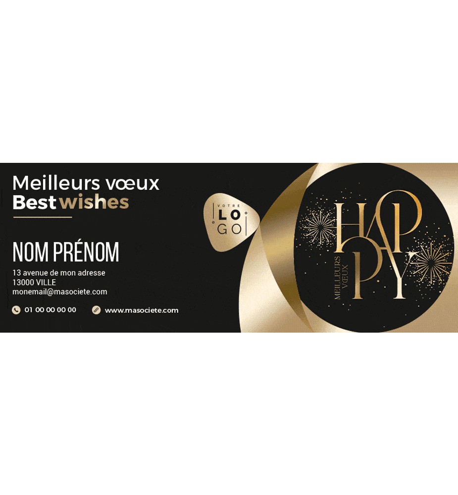 Signature de mail personnalisée avec votre logo et vos coordonnées.