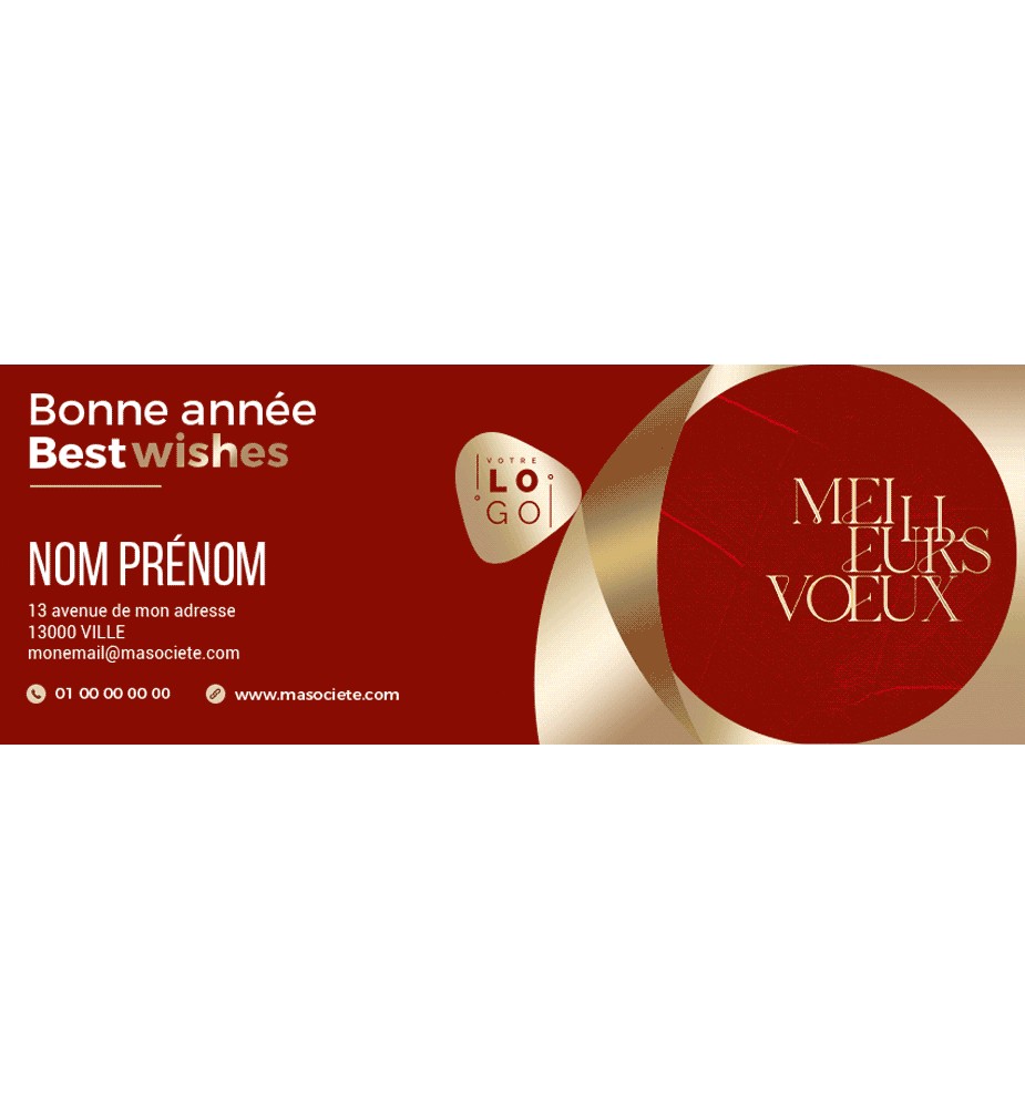 Signature de mail personnalisée avec votre logo et vos coordonnées.