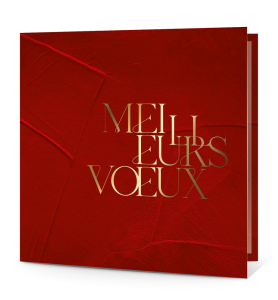 Carte de vœux élégante en rouge.