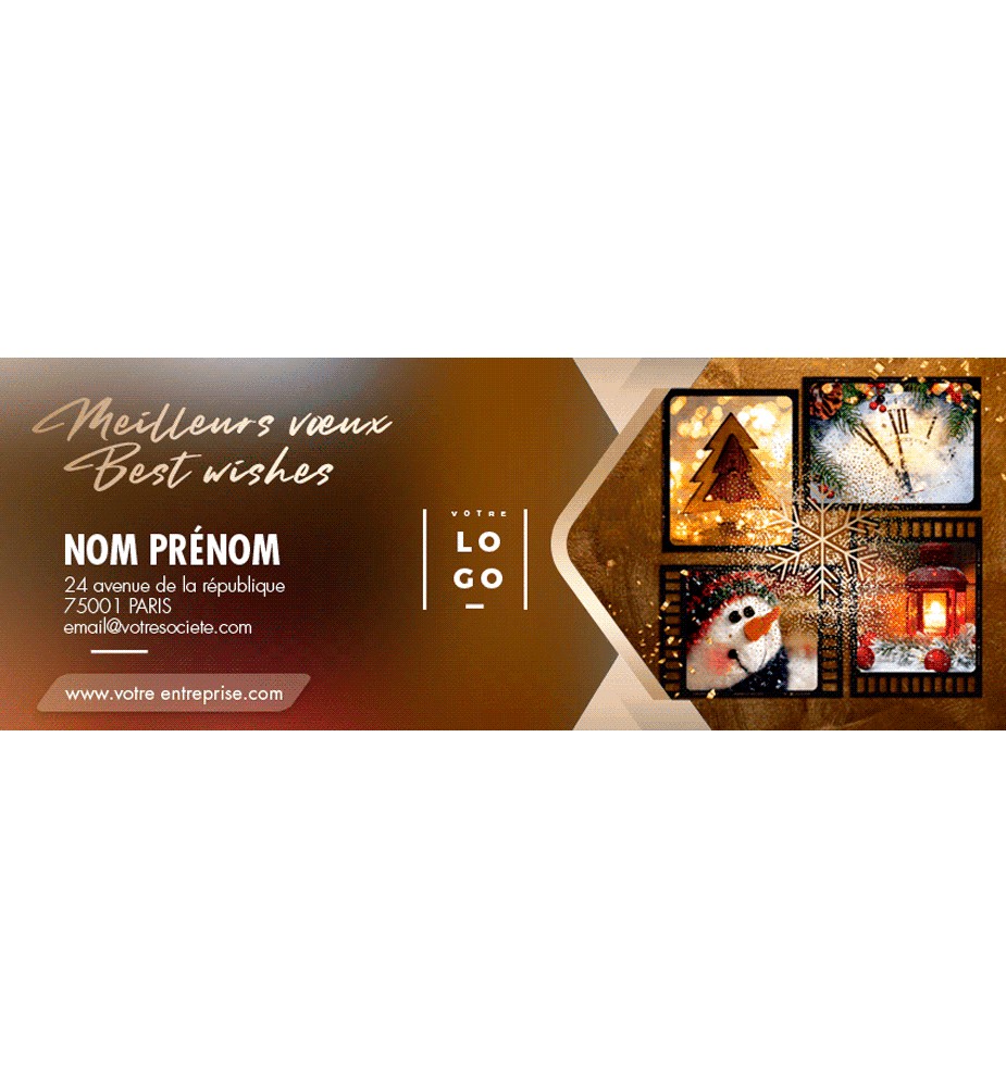 Signature de mail personnalisée avec votre logo et vos coordonnées.