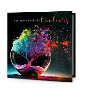 Carte de voeux arbre en couleurs