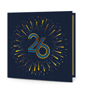 Carte de voeux 2026 or graphique