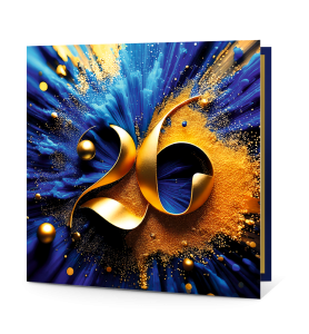 Carte de voeuxor et bleue