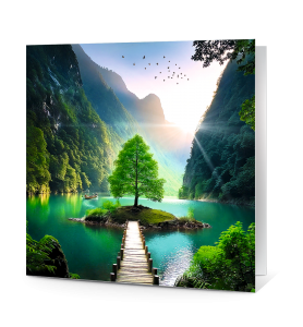 Carte de vœux nature, écologie et arbre remarquable