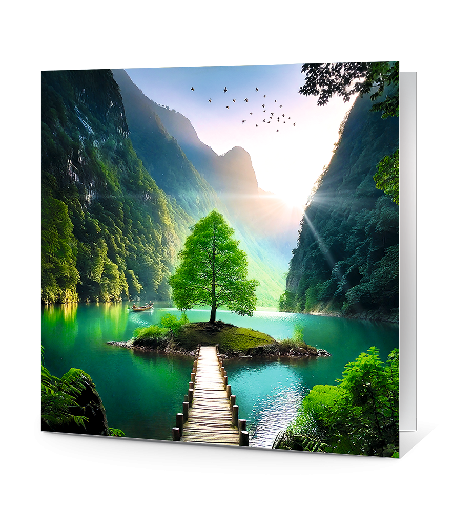 Carte de vœux nature, écologie et arbre remarquable