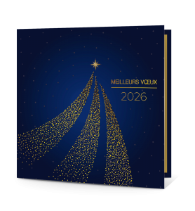 Carte de voeux Noël, étoile filante en pluie de paillettes