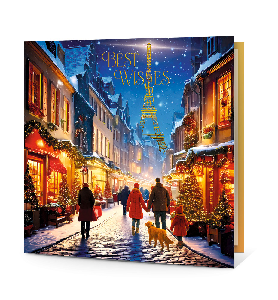 Carte de voeux Noël à Paris