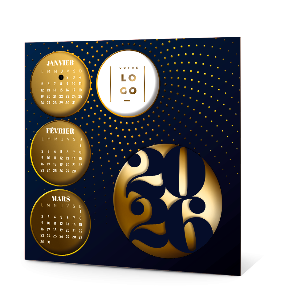 Carte de voeux calendrier 2026