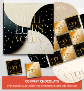 Coffret chocolat pour cartes de vœux