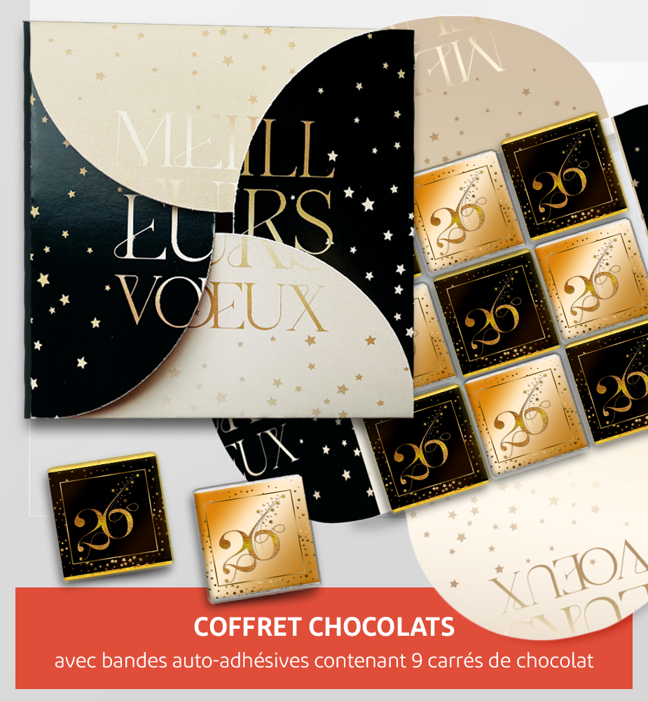 Coffret chocolat pour cartes de vœux