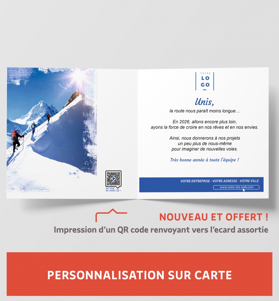 Personnalisation carte de voeux montagne
