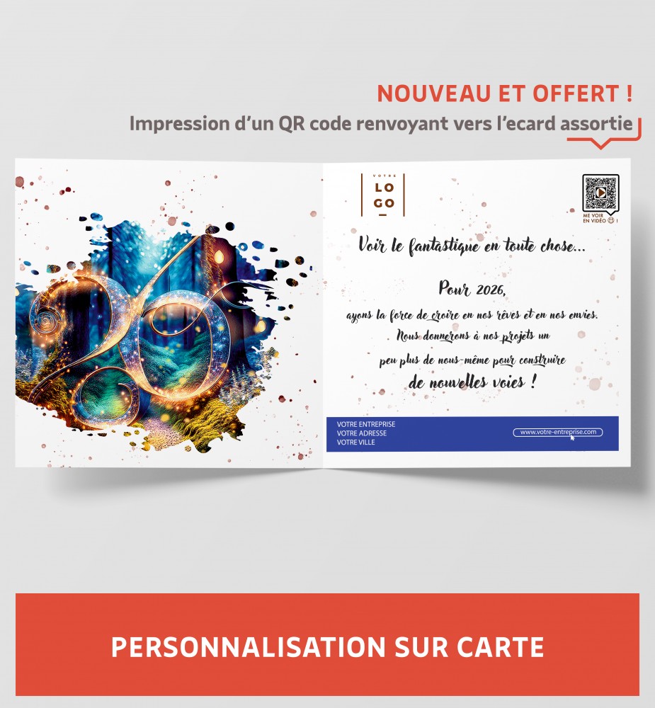 Personnalisation logo et texte carte de voeux