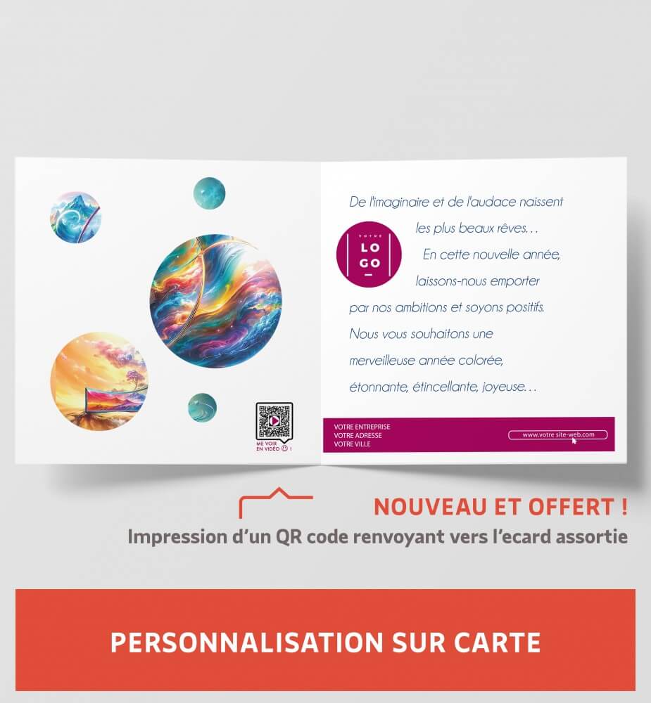 Personnalisation texte sur carte de vœux