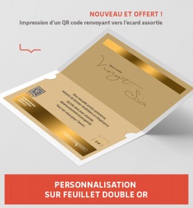 Personnalisation carte de voeux luxe dorée
