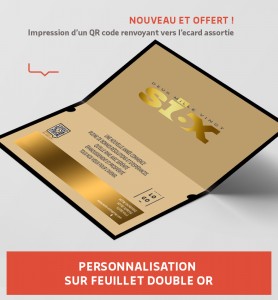 Personnalisation carte luxe noir et or