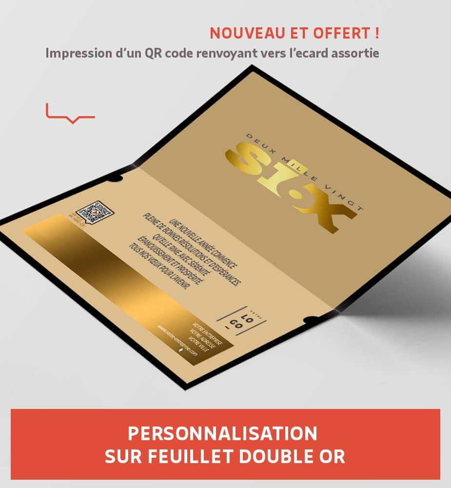 Personnalisation carte luxe noir et or