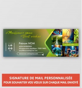 Signature de mail écologie personnalisée avec votre logo et vos coordonnées