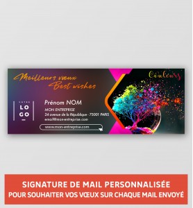 Signature de mail couleur personnalisée avec votre logo et vos coordonnées