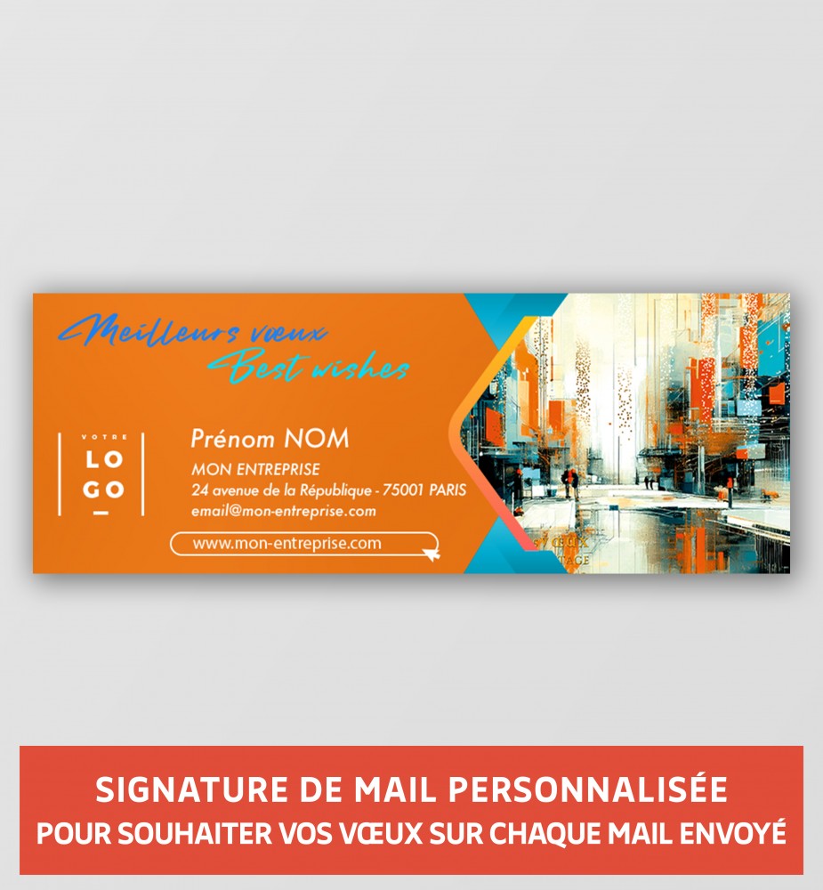 Signature de mail personnalisée coordonnées et logo