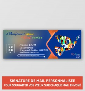 Signature de mail paix et solidarité personnalisable