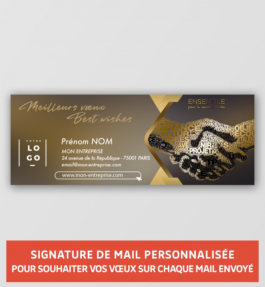Signature de mail personnalisée pour les vœux partenaires