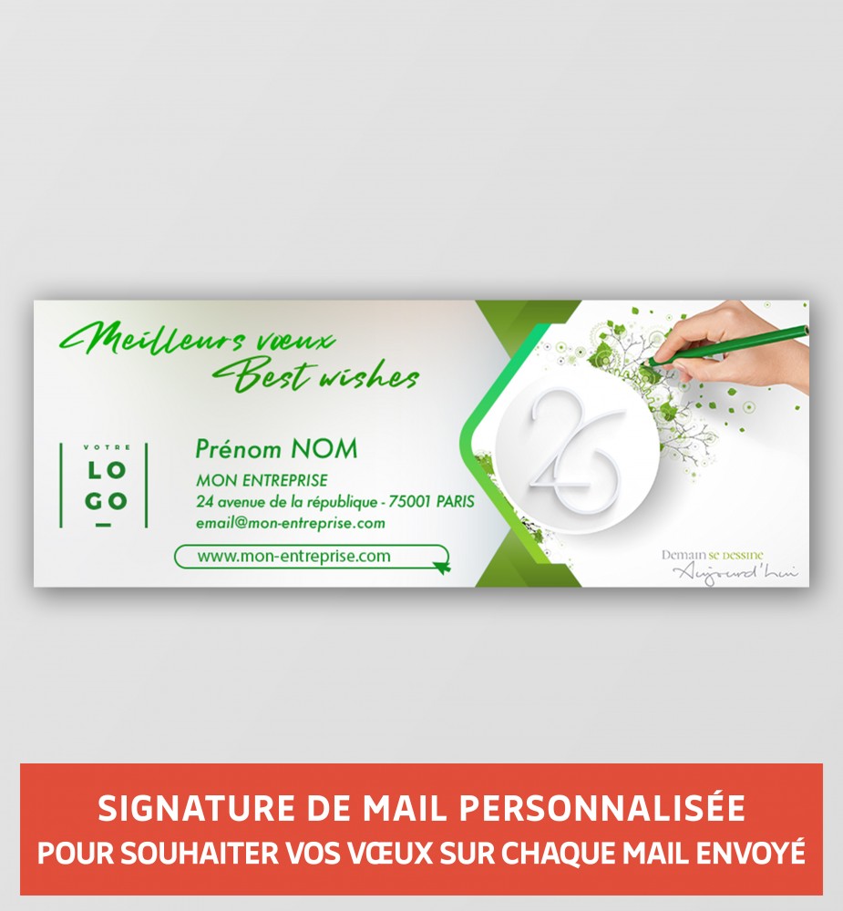 Signature de mail personnalisée pour les vœux élégants