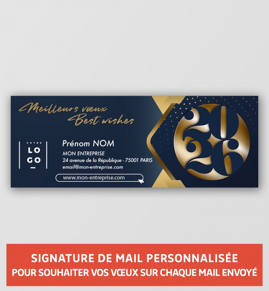 Signature de mail personnalisée pour les vœux chics 2026