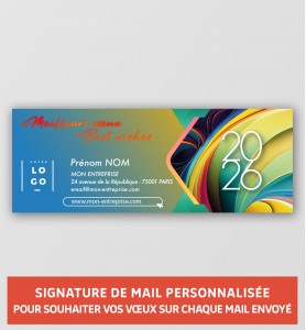 Signature de mail multicolore personnalisée pour les vœux
