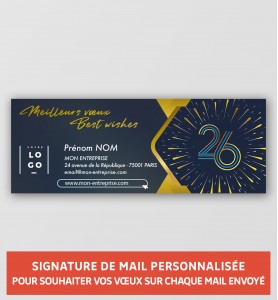 Signature de mail éclatante personnalisée pour les vœux