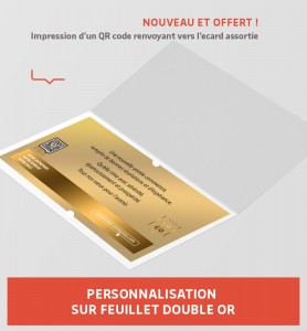 Personnalisation carte de voeux luxe dorée