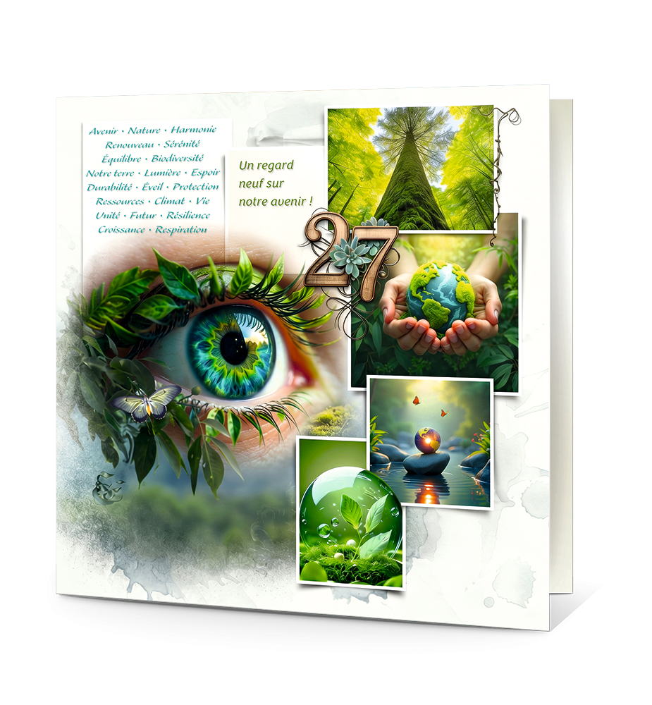 Carte de voeux nature et fantastique