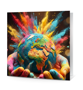 Carte de voeux explosion de couleurs
