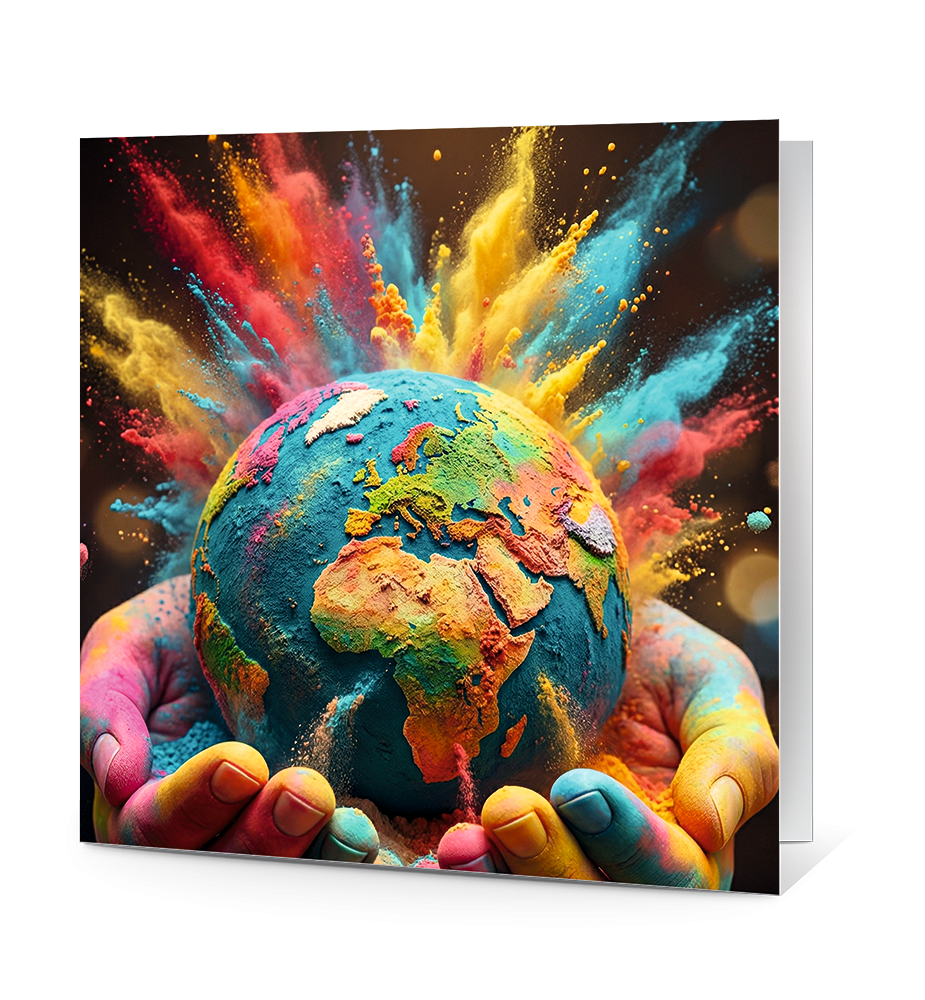 Carte de voeux explosion de couleurs