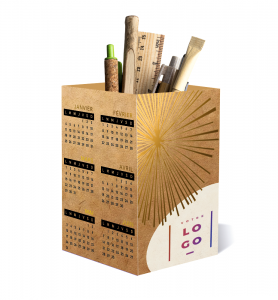 Carte de vœux boîte à crayons calendrier 2027