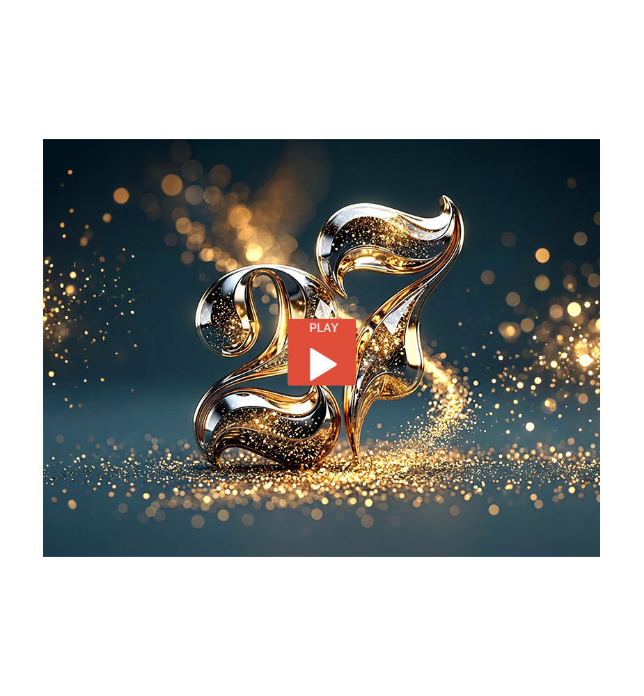 E-card vidéo voeux dorés