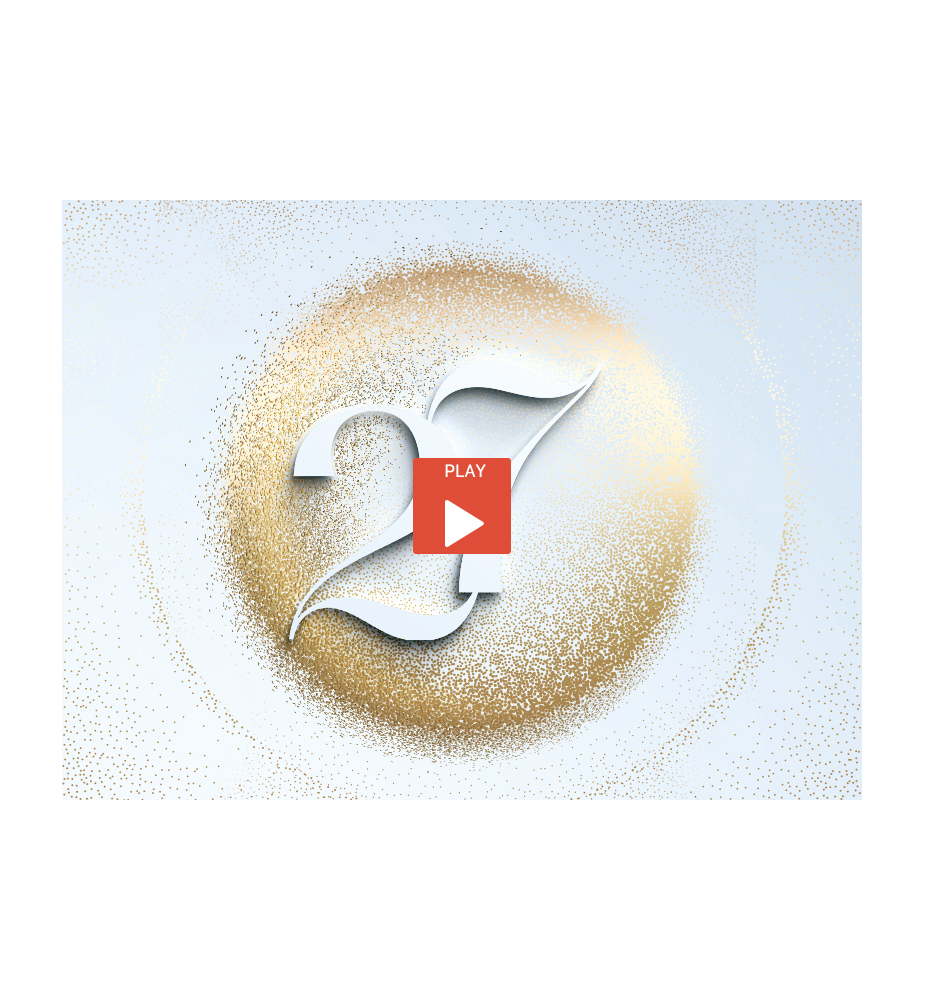 Ecard vidéo blanche et dorée