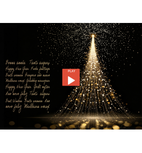 Voeux animés et musicaux sapin doré