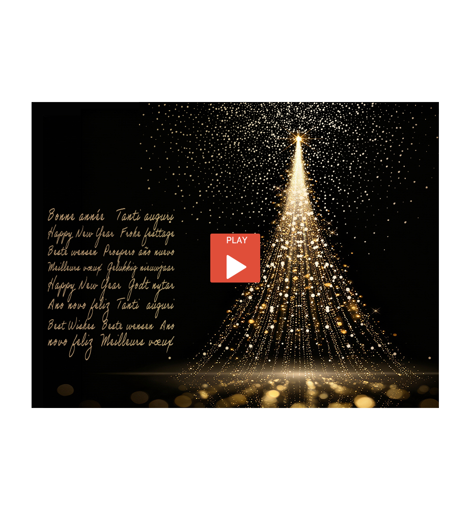Voeux animés et musicaux sapin doré