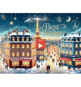Ecard animée Paris sous la neige