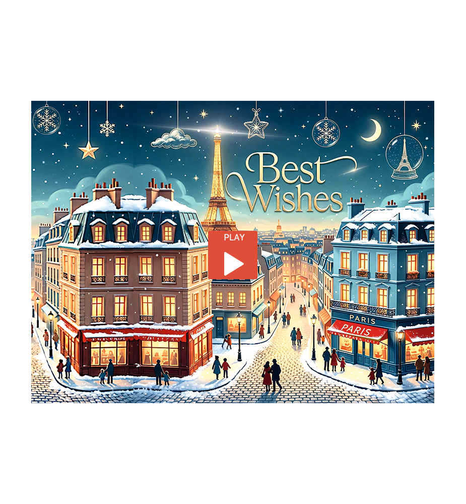 Ecard animée Paris sous la neige