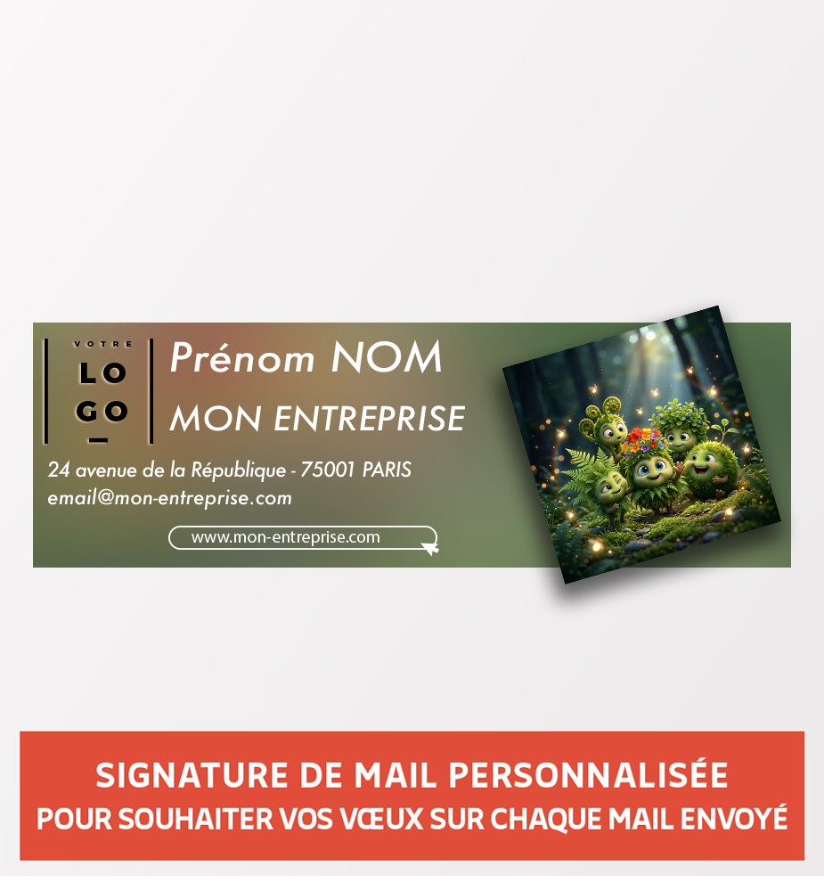 Signature de mail personnalisée avec logo et coordonnées