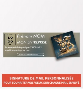 Signature de mail 2027 personnalisée avec logo et coordonnées