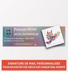 Signature de mail paix et solidarité personnalisable