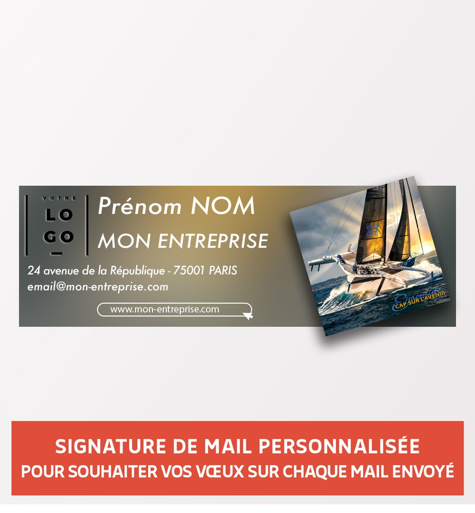 Signature de mail bateau personnalisée avec logo et coordonnées