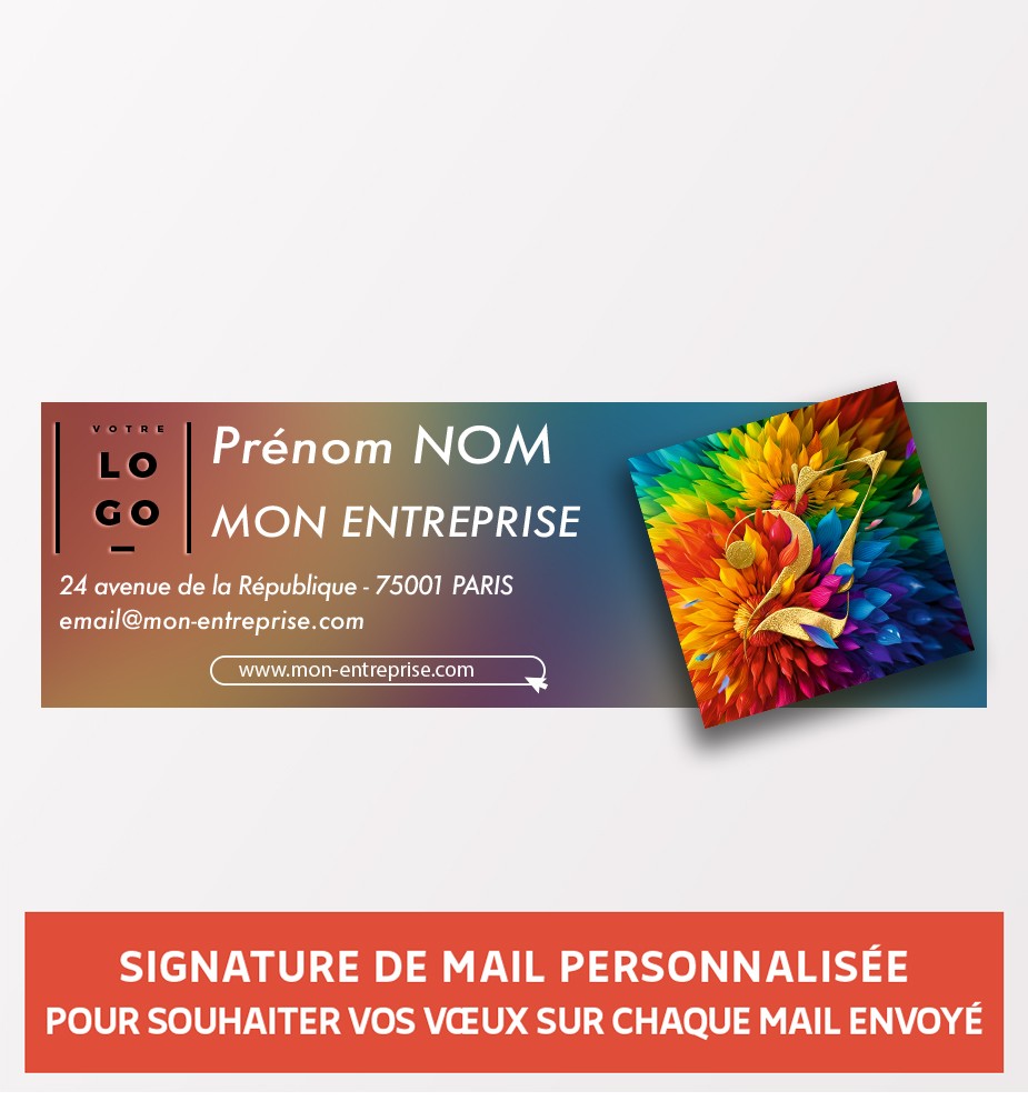 Signature de mail très colorée personnalisée