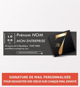 Signature de mail personnalisée pour des vœux chics noir et or