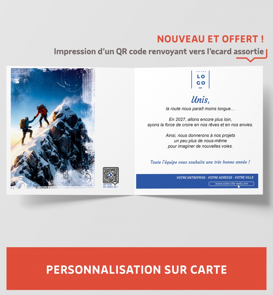 Personnalisation carte de voeux montagne